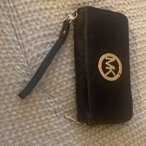 Michael Kors Black Wallet with Gold Logo